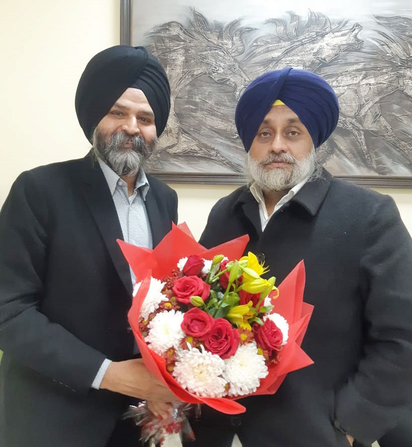 S. Sukhbir Singh Badal Congratulated Gurmeet Singh Kular for being recognized & awarded as a Jewel of Punjab